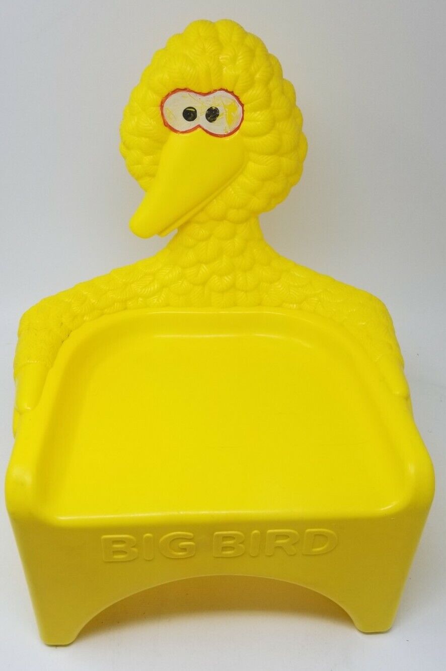 Vintage Sesame Street Yellow Big Bird Booster Seat, High Chair Plastic 1980s