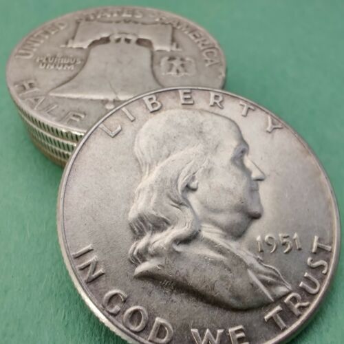 [lot Of 5] Franklin Half Dollar 1948-1963 90% Silver