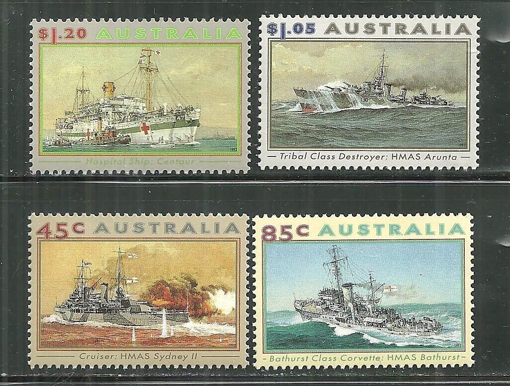 Australia 1315-18 Mnh Wwii Ships Scv 7.15**
