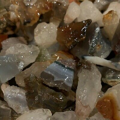1000 Carat Lots Of Brazilian Agate Rough + A Very Nice Free Faceted Gemstone