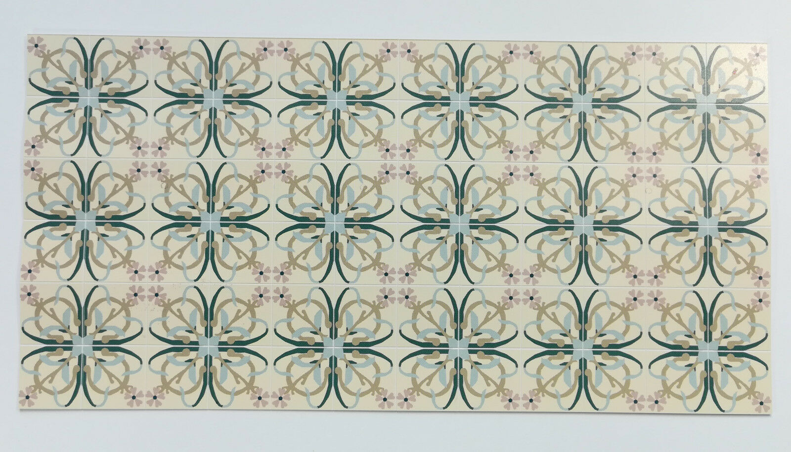 Dollhouse Miniature Art Nouveau Tile Flooring Sheet 1:12 Scale Break Off Pieces