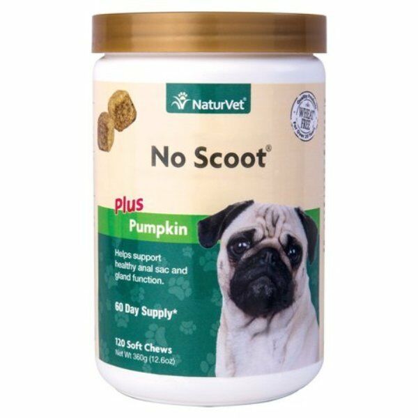 No Scoot Plus Pumpkin Naturvet Soft Chew Support Healthy Bowel Dog 120 Ct