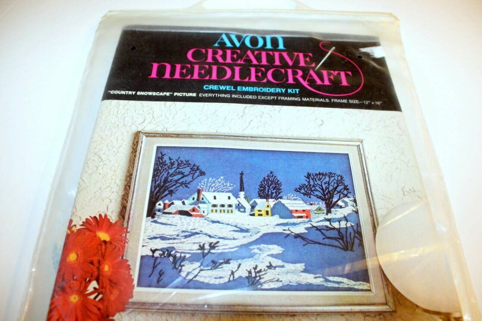 Avon Creative Needlecraft "country Snowscape" Winter Crewel Embroidery Kit