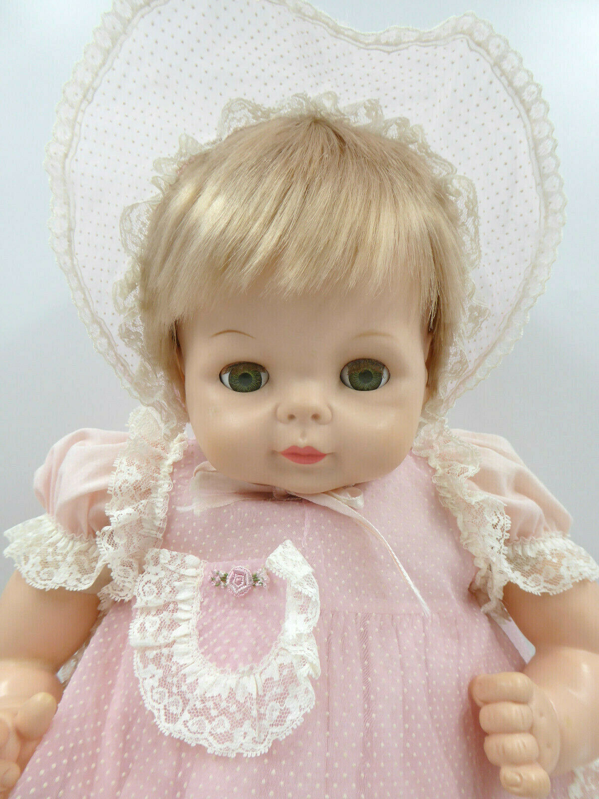 Vintage Vogue Baby Dear 25" Doll Blonde Blue Sleepy Eyes Cloth Body Cute Chubby