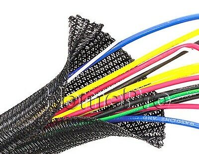 Usa 1/4 X 10 Slit Braided Sleeving Wire Harness Covering Loom Wrap Woven Sleeve