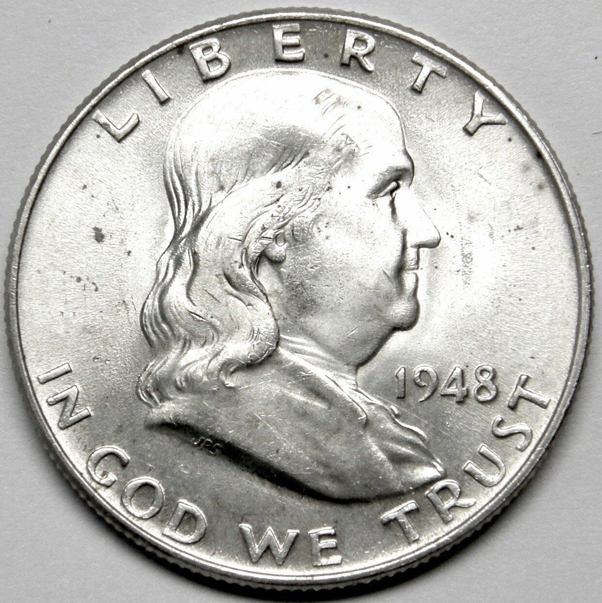 1948-p Franklin Half Dollar Brilliant Uncirculated- Bu