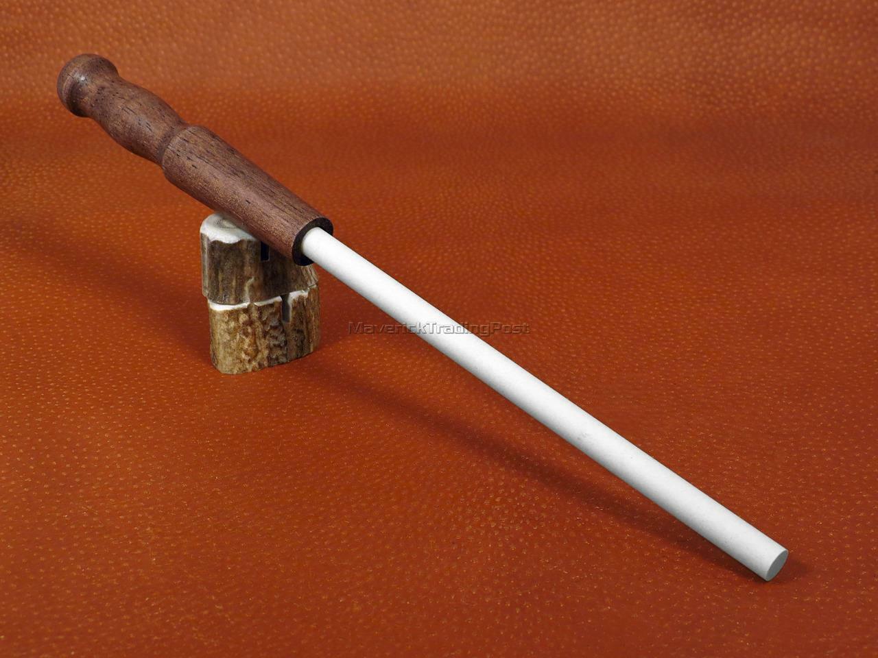 Arkansas Ceramic Rod Knife Sharpener Wood Handle Sharpening Stick Usa Made Ac46