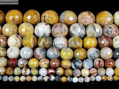 Natural Crazy Lace Agate Gemstone Faceted Round Beads 15.5'' 4mm 6mm 8mm 10mm