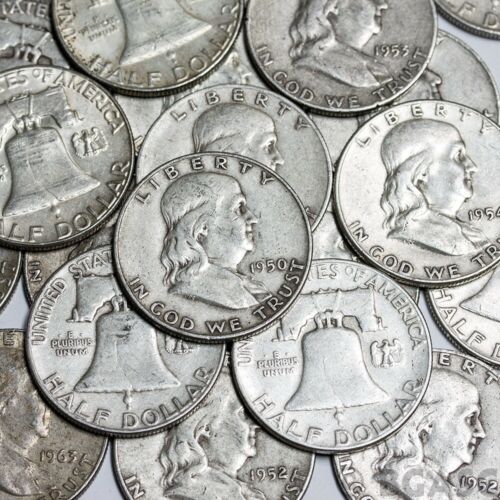 2 Troy Ounces Ben Franklin Half Dollars Halves Junk 90% Silver Coins Make Offer!