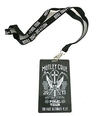 Motley Crue Final Tour 2015 Vip Stage Pass With Lanyard New Official Band Merch